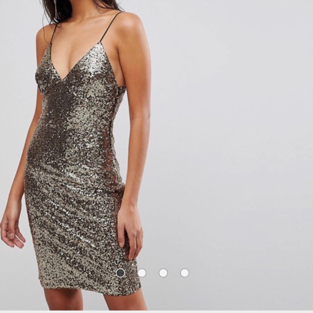 Club L Cami Strap All Over Sequin Dress